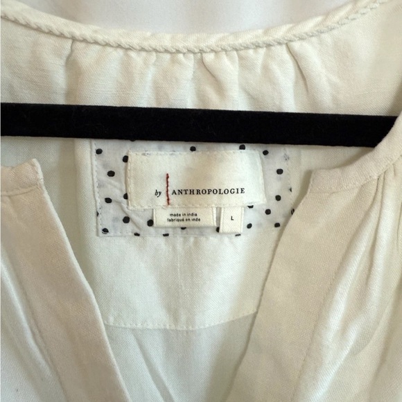 Anthropologie White Linen Blend Dress - Size Large - Picture 3 of 4